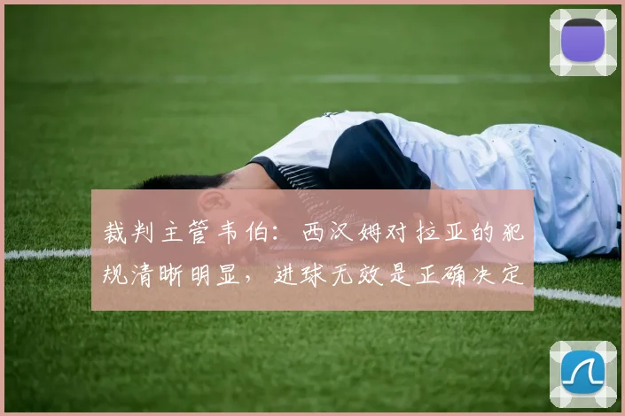 裁判主管韦伯：西汉姆对拉亚的犯规清晰明显，进球无效是正确决定