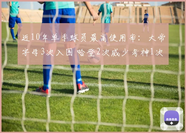 近10年单季球员最高使用率：大帝字母3次入围 哈登2次威少考神1次